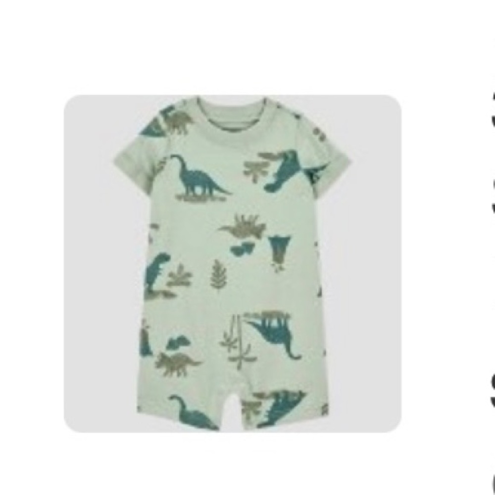 Carter's Dino Print Romper - Green